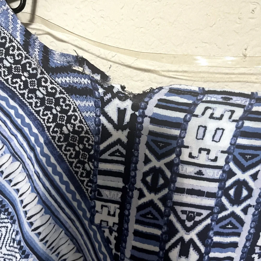 Seafolly Australia Swim Coverup Blue white Beach Boho‎ Womens O/S